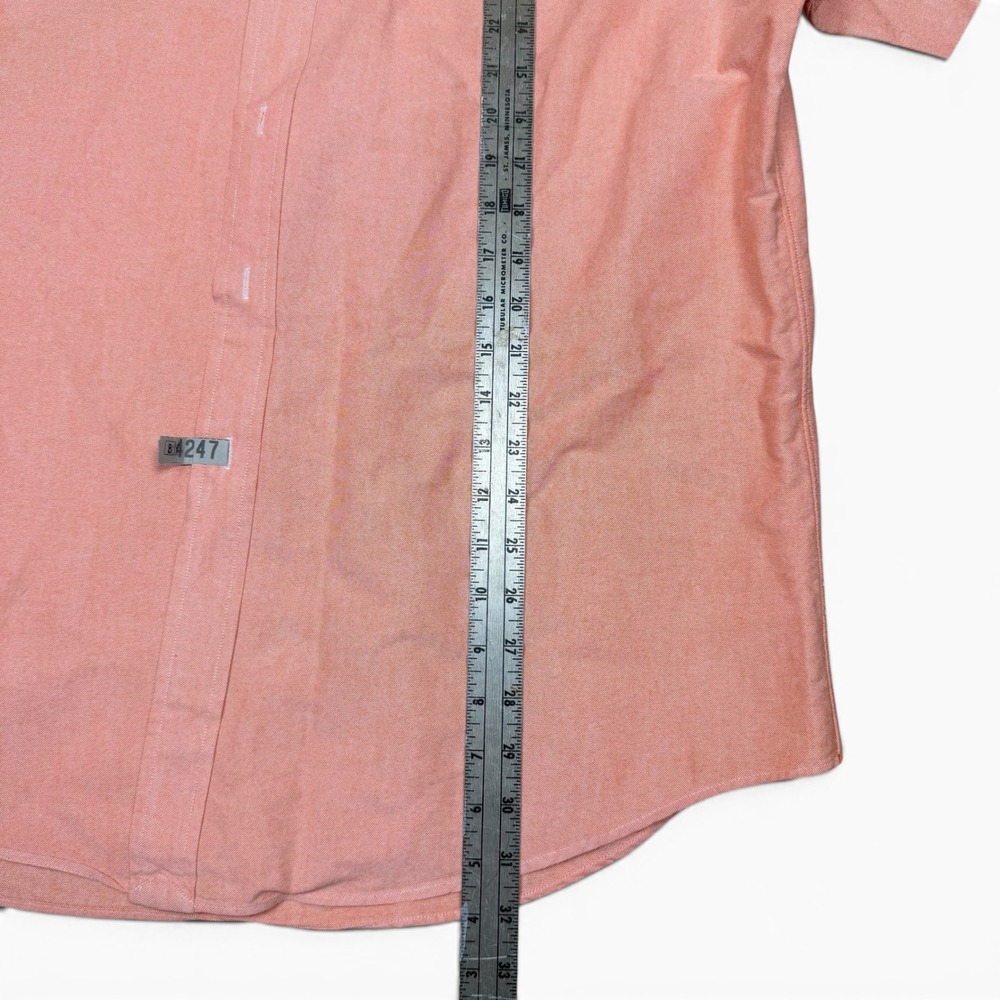 Ralph Lauren Mens XL Salmon Pink Short Sleeve Oxford Button Down Pony Logo Shirt - Picture 6 of 10